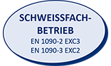 ISS ist zertifiziert nach Schweissfachbetrieb EN 1090-2 EXC3 und EN 1090-3 EXC2