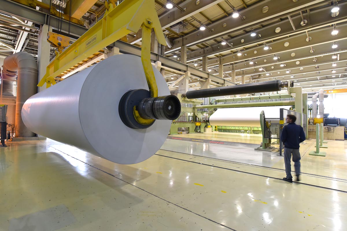 paper mill: production of paper rolls for the printing industry